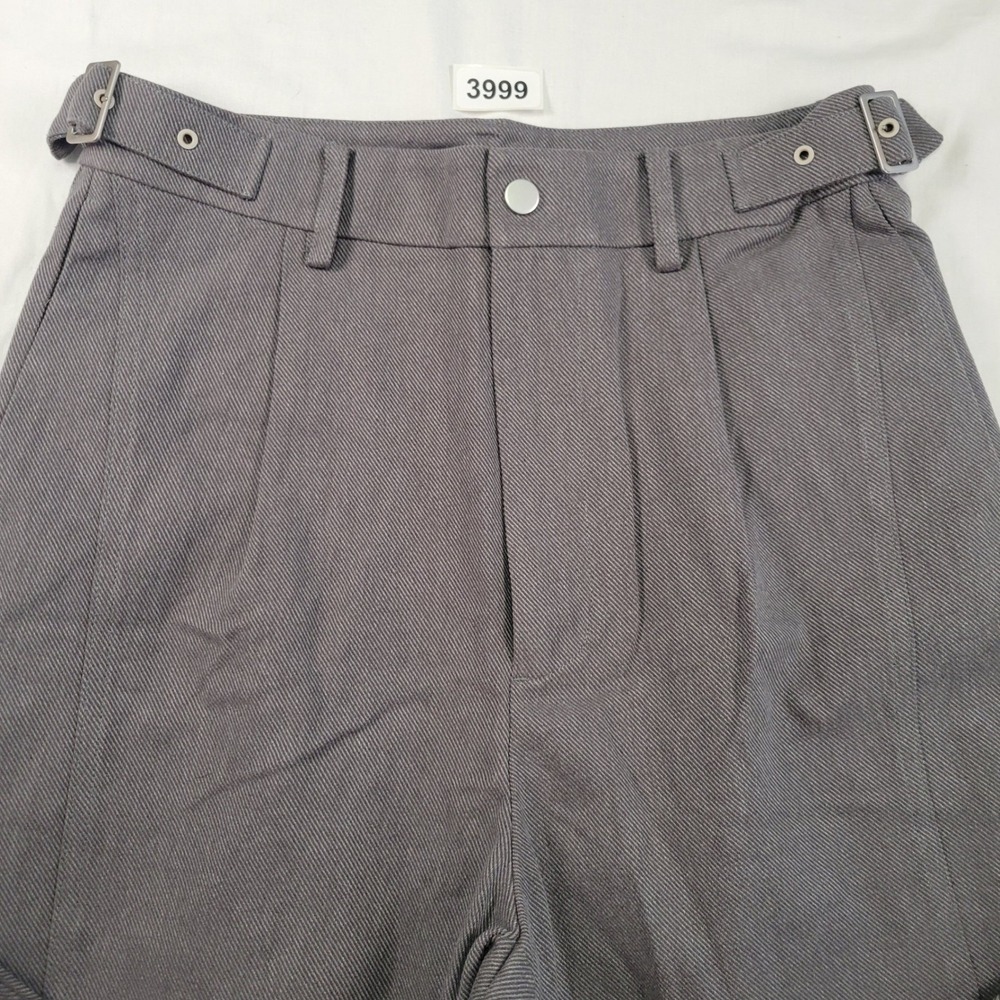 NWT Cotton Gray Trousers Pants Twill Men Size Sm Pleated Buckle Detail Cotton